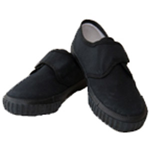 Leechpool Primary Black Velcro Strap Plimsolls