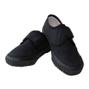 Manor Green Primary Black Velcro Strap Plimsolls